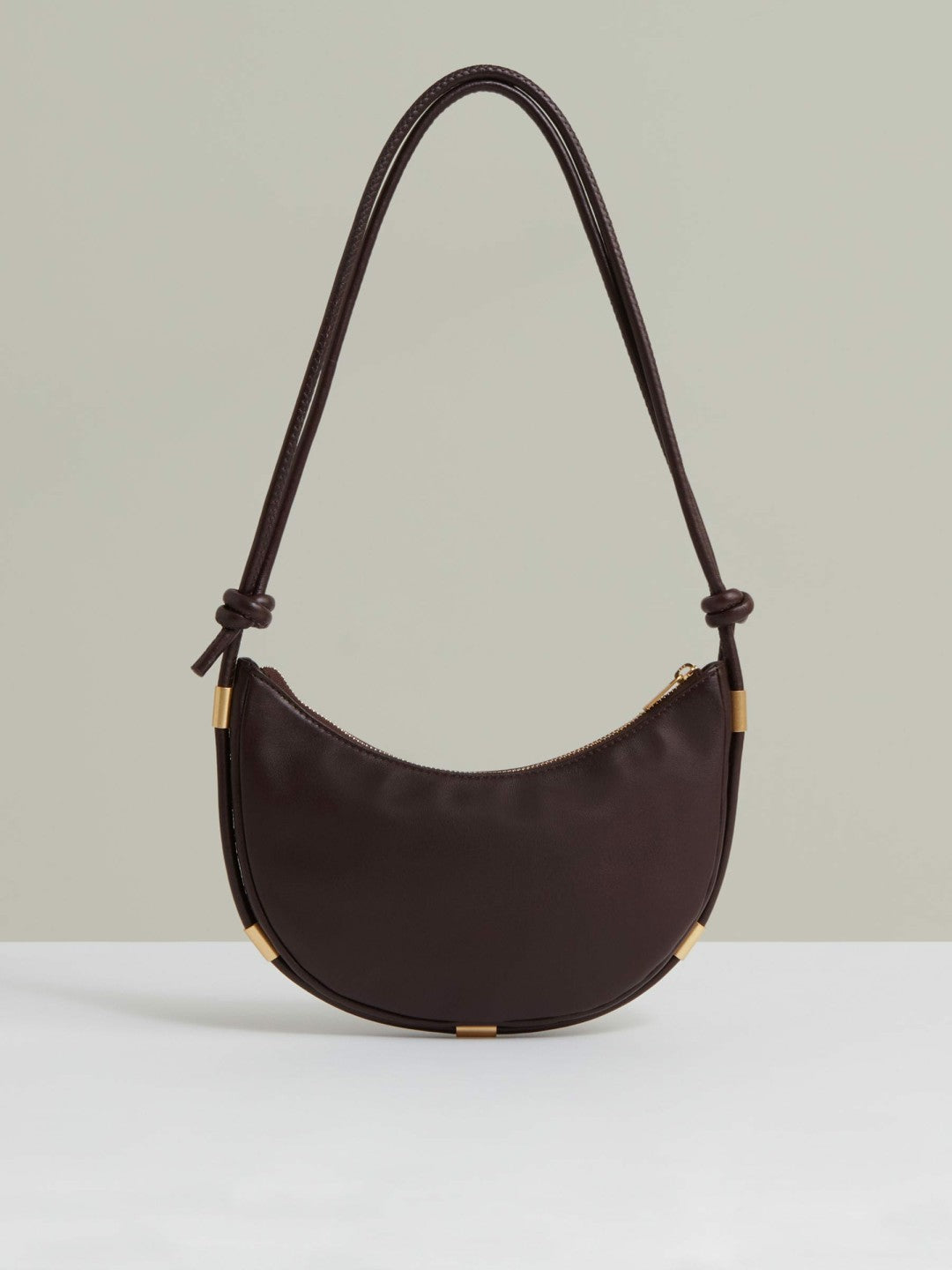 Reiss Leather Rope Strap Shoulder Bag in Oxblood