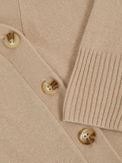 Reiss 9-13 yrs Wool-Blend Fitted Cardigan With Cashmere in Neutral