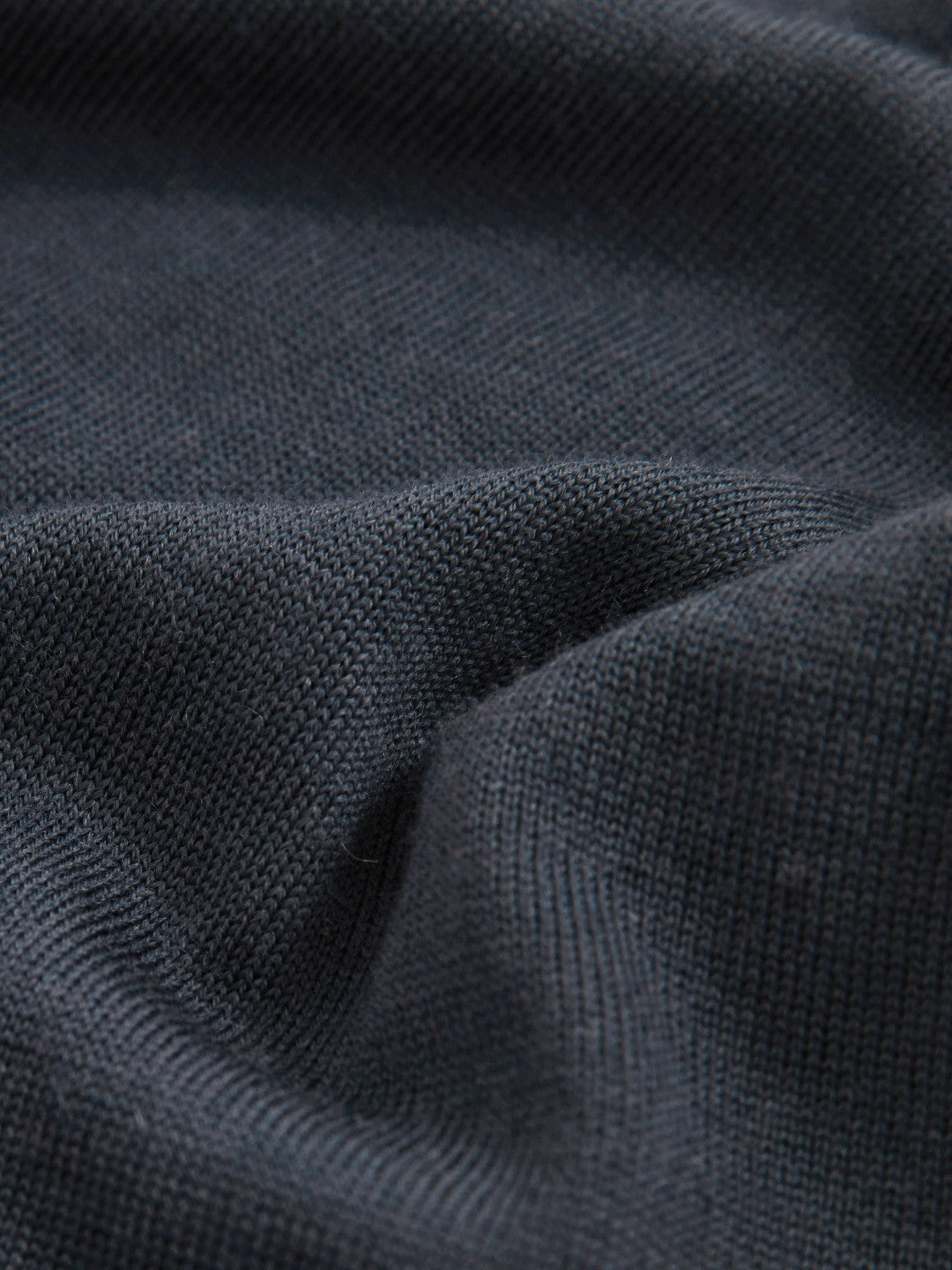 Reiss Merino Wool Open-Collar Polo Shirt in Midnight Navy