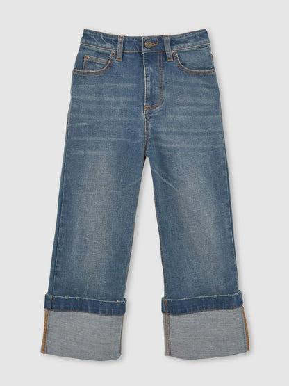 Reiss 3-9 yrs Straight-Leg Turn-Up Jeans in Blue