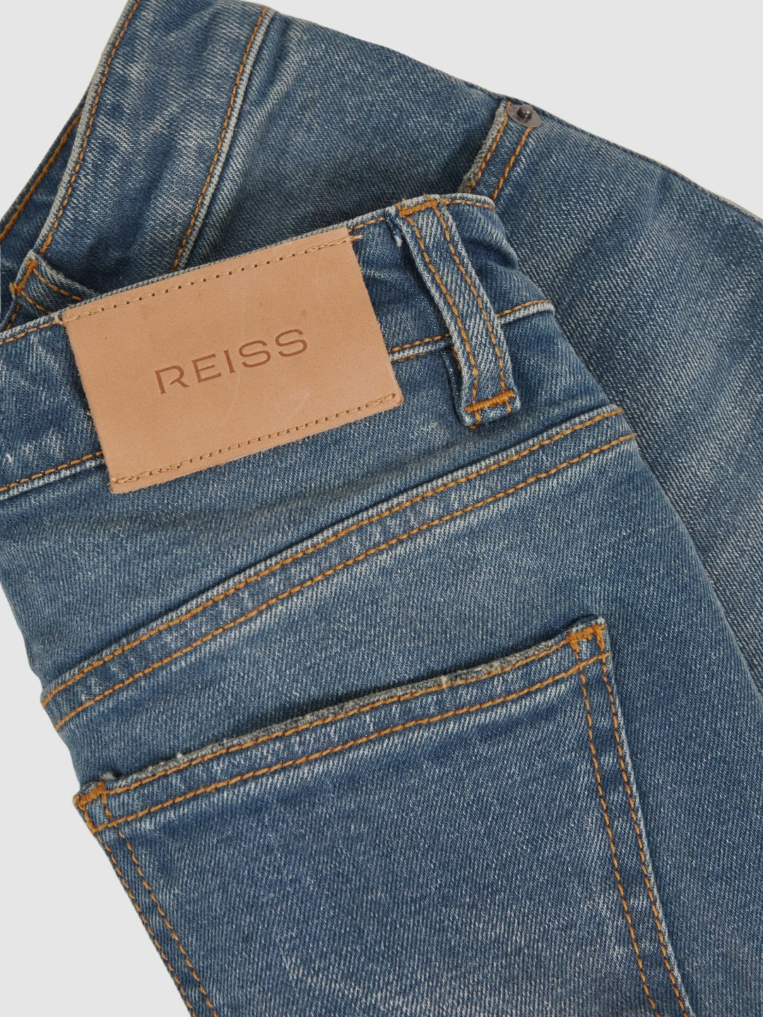 Reiss 3-9 yrs Straight-Leg Turn-Up Jeans in Blue