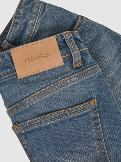 Reiss 3-9 yrs Straight-Leg Turn-Up Jeans in Blue