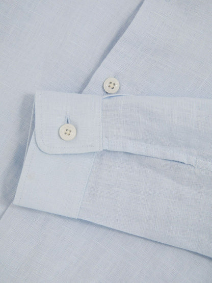 Reiss 13-14 yrs Linen Cutaway Collar Shirt in Pale Blue