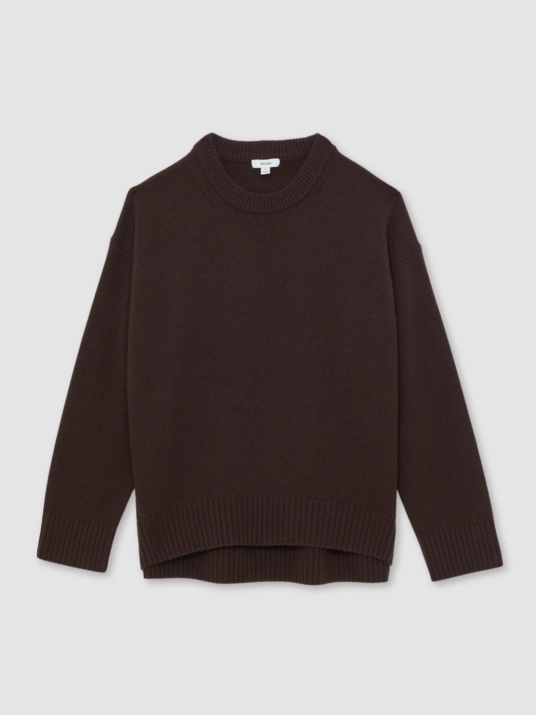 Reiss Wool-Cashmere Crew-Neck Jumper in Plum