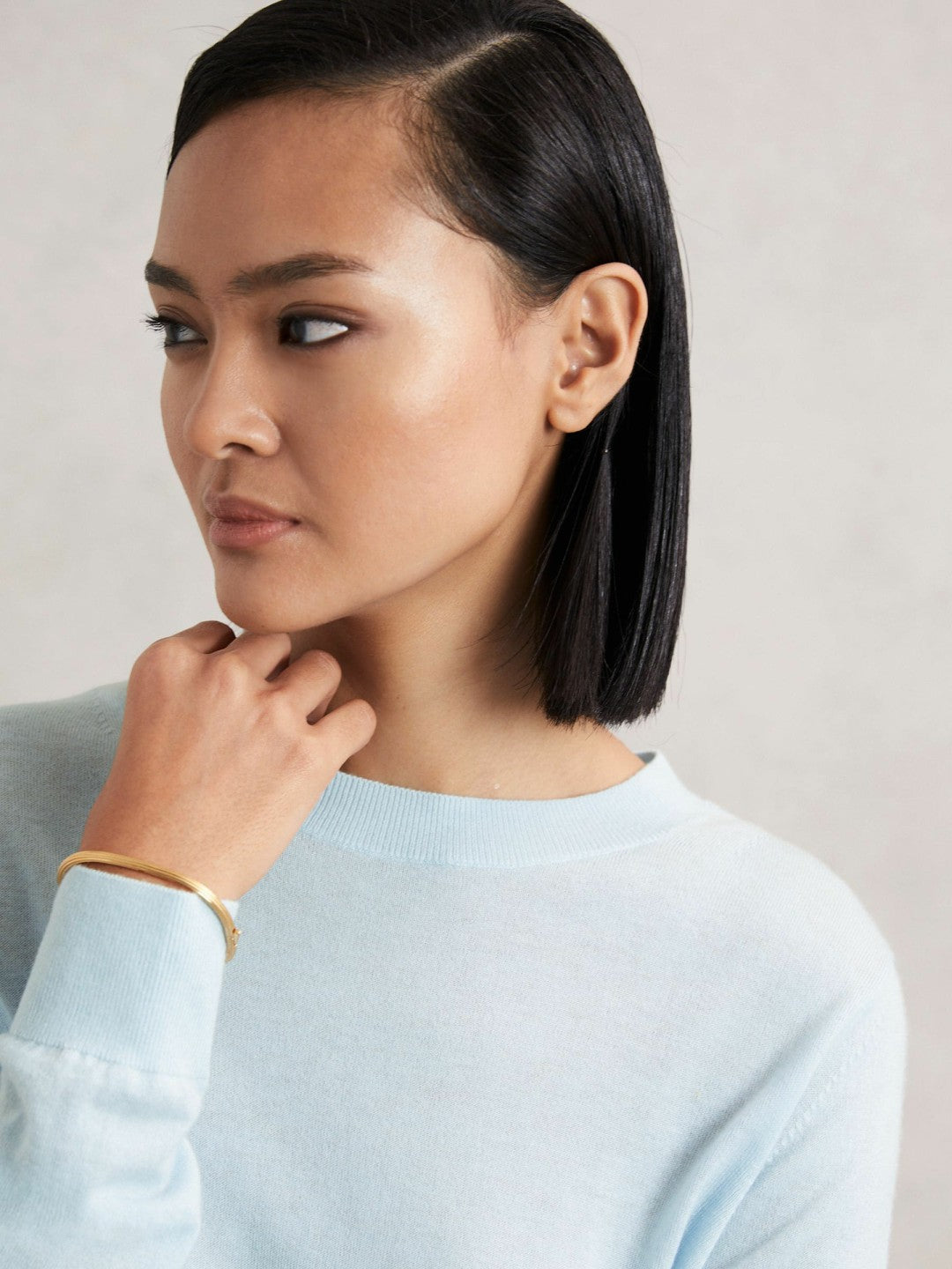 Reiss Merino Wool Crew-Neck Jumper in Blue