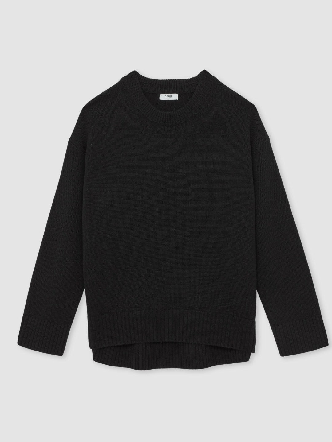 Reiss Wool-Cashmere Crew-Neck Jumper in Black