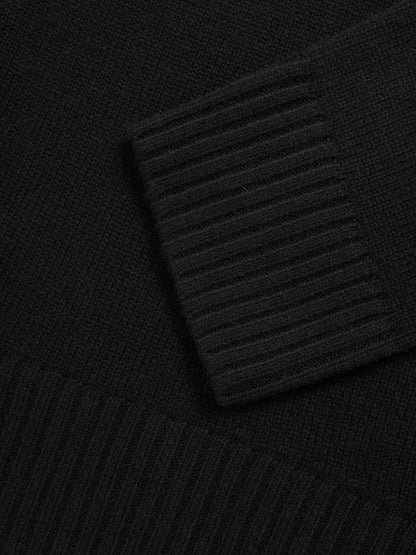 Reiss Wool-Cashmere Crew-Neck Jumper in Black
