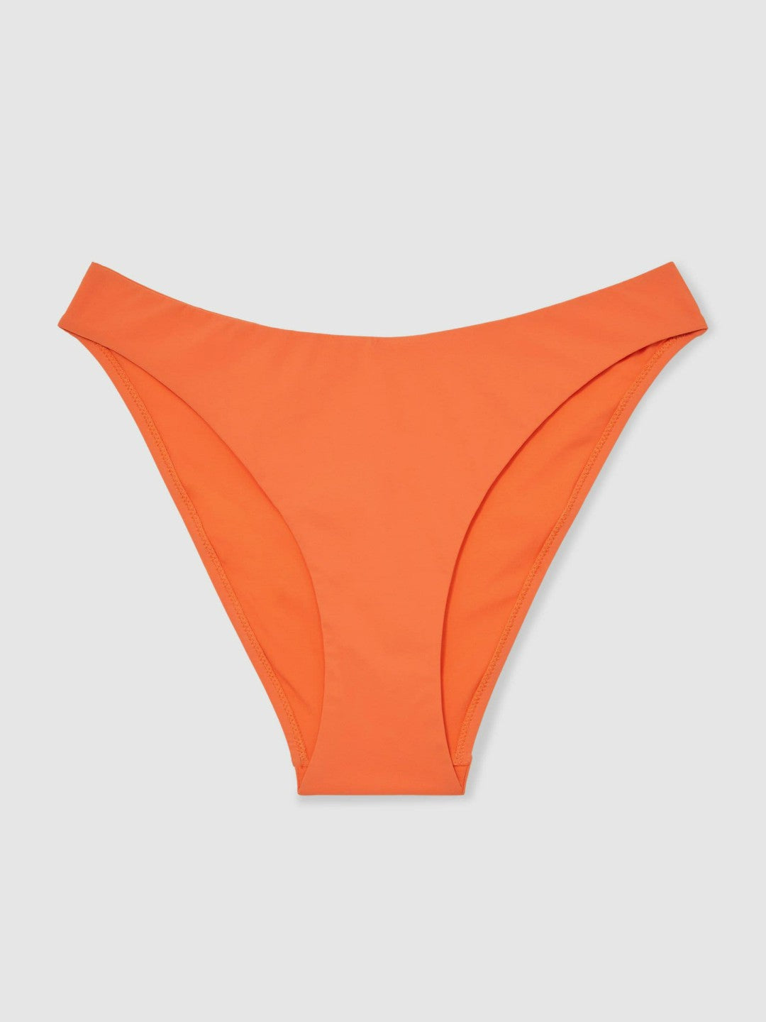 Reiss High Cut Bikini Bottoms in Coral Orange