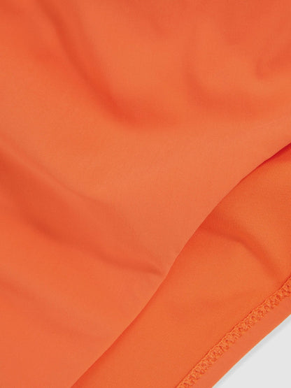 Reiss High Cut Bikini Bottoms in Coral Orange