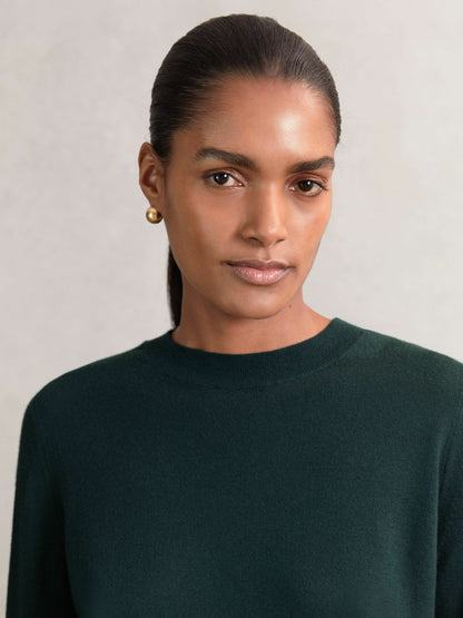 Reiss Merino Wool Crew-Neck Jumper in Green
