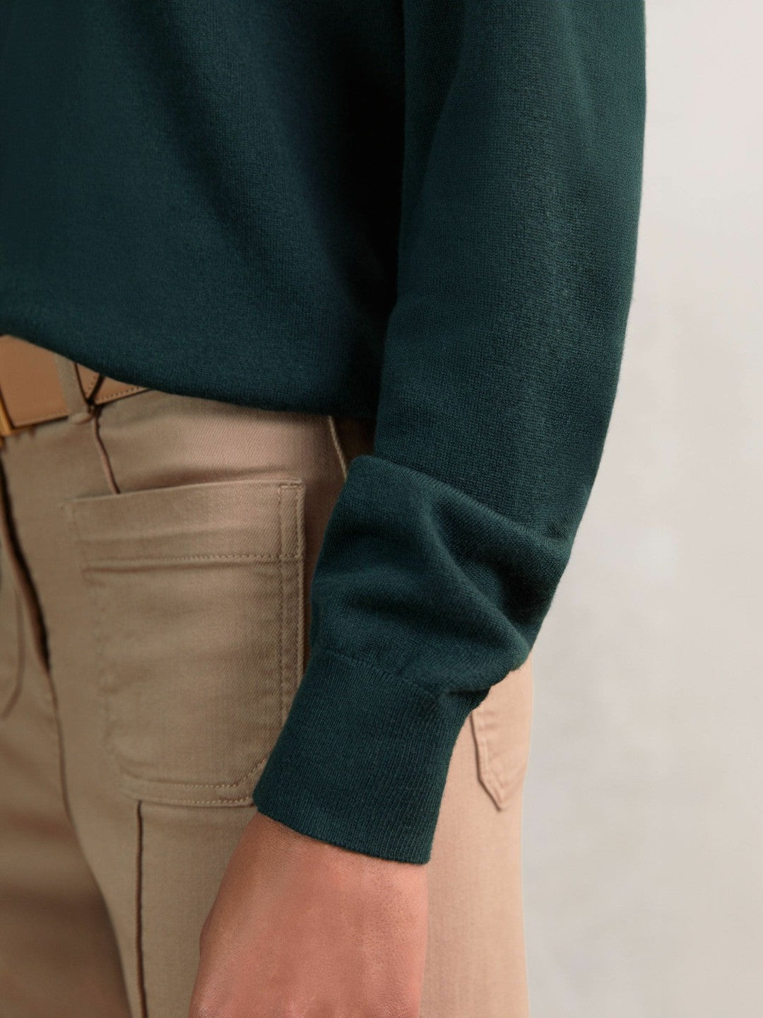 Reiss Merino Wool Crew-Neck Jumper in Green