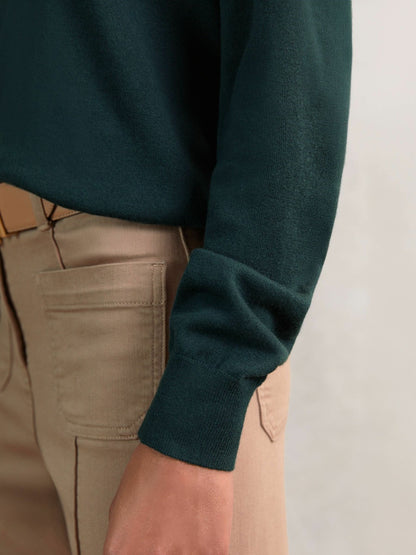 Reiss Merino Wool Crew-Neck Jumper in Green