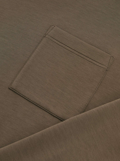 Reiss Interlock Jersey Funnel Neck Sweatshirt in Khaki Green