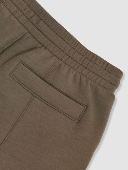 Reiss Modal-Blend Interlock Wide-Leg Joggers in Khaki Green