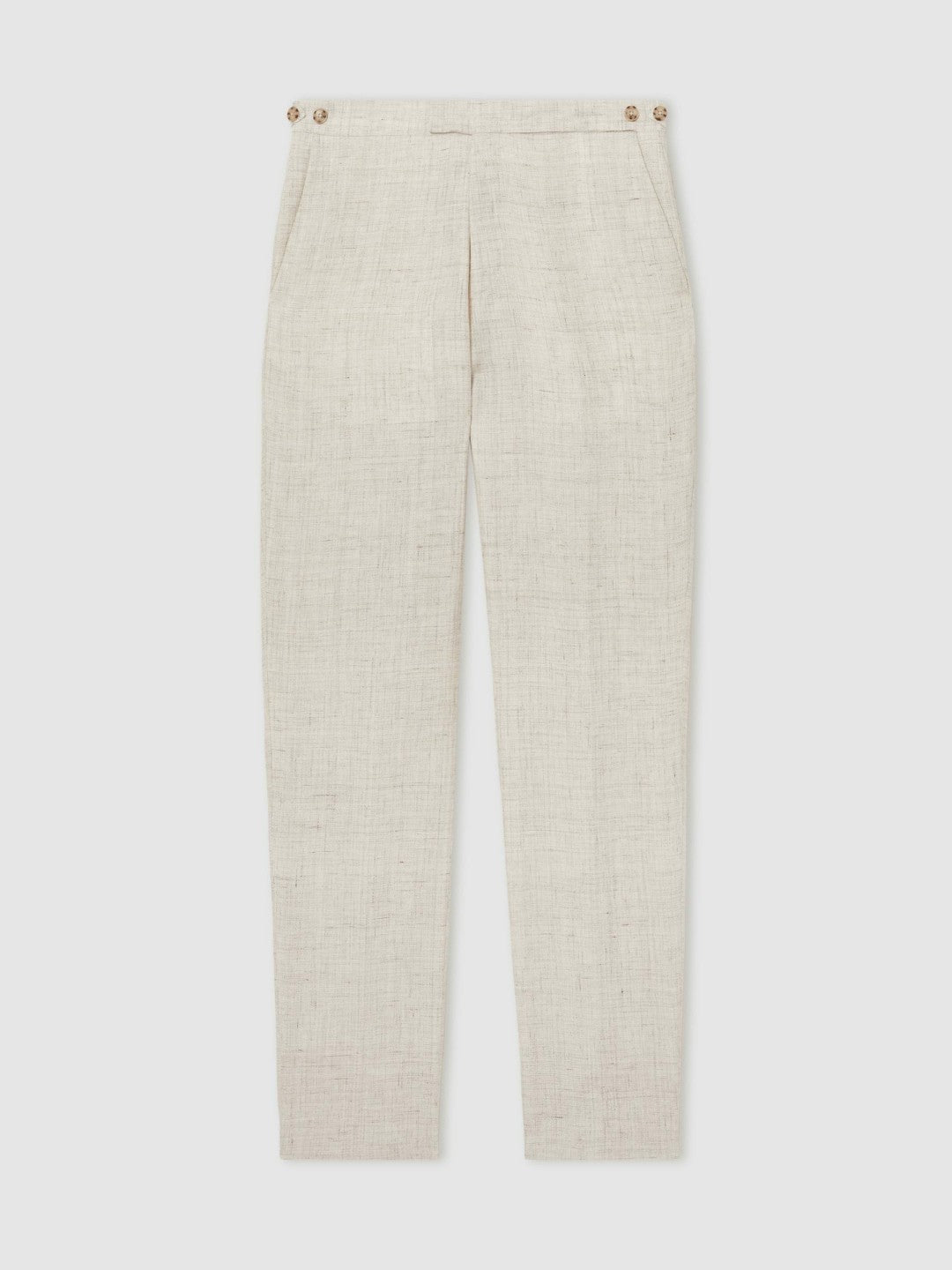 Reiss Linen-Cotton Slim-Fit Suit Trousers in Stone