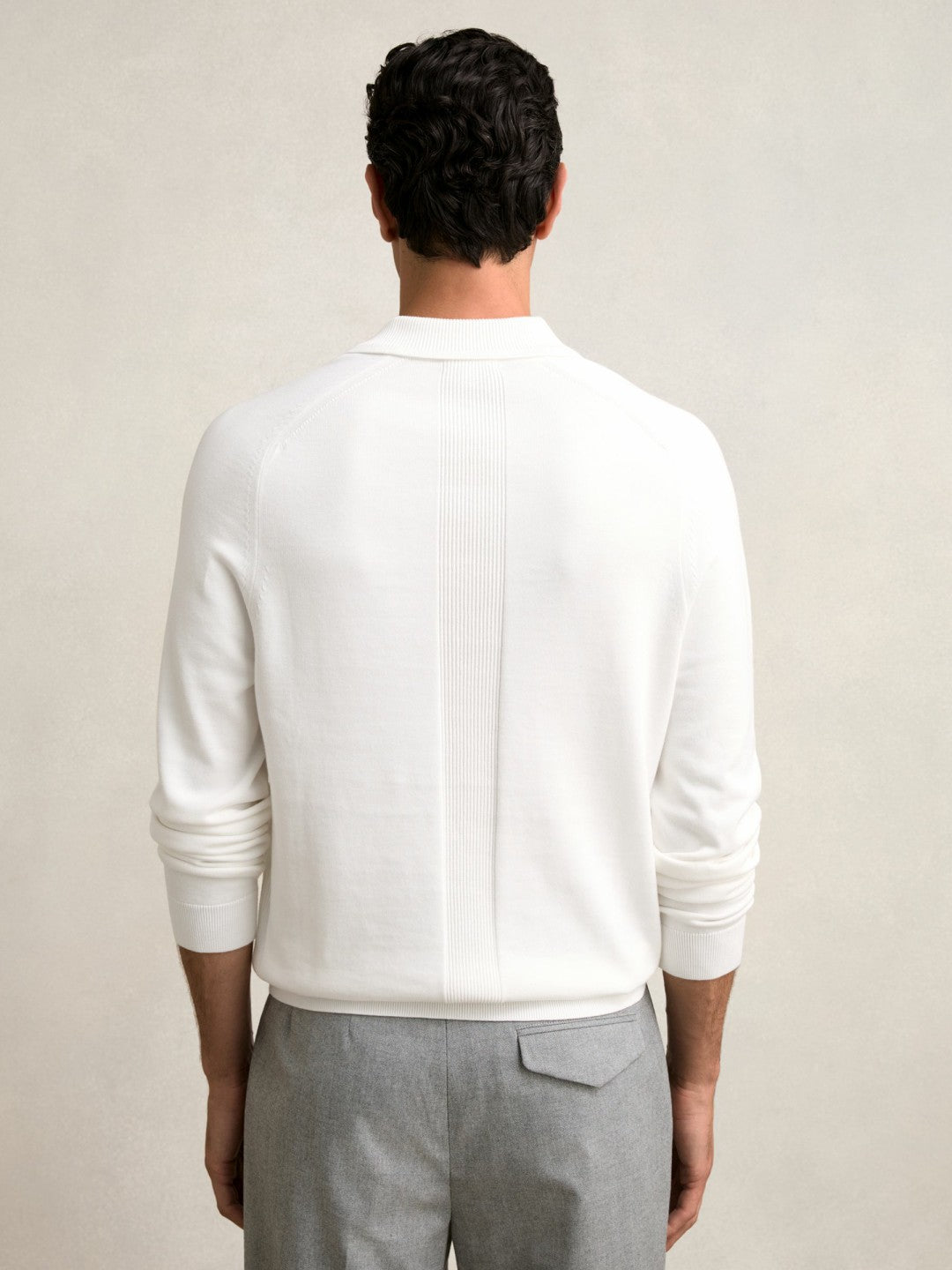 Reiss Cotton Concealed Placket Polo Shirt in White