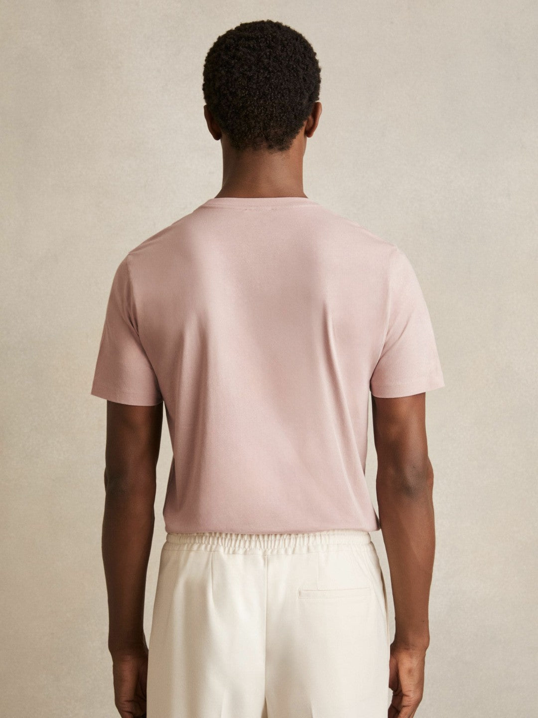 Reiss Cotton Crew Neck T-Shirt in Soft Pink