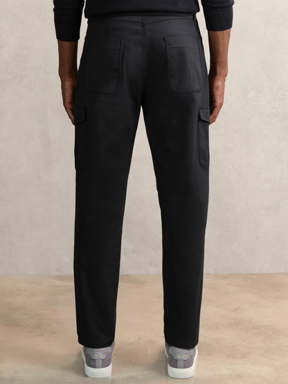 Reiss Cotton-Lyocell Cargo Trousers in Navy
