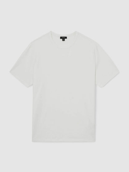Reiss Stretch-Cotton Crew-Neck T-Shirt in White