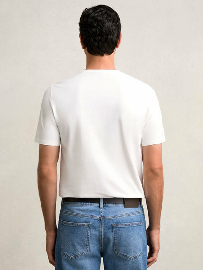 Reiss Stretch-Cotton Crew-Neck T-Shirt in White