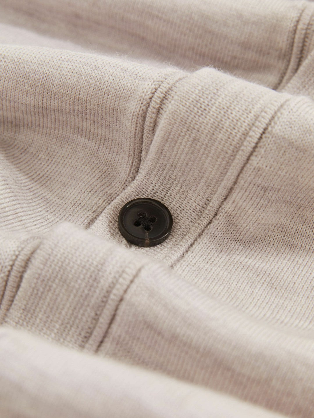 Reiss Merino Wool Button-Through Cardigan in Wicker Brown Melange