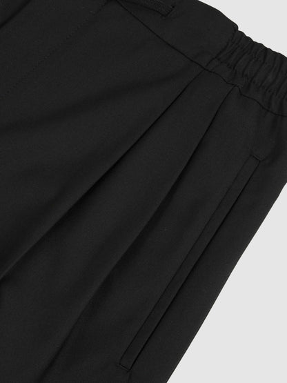 Reiss Relaxed-Fit Twill Drawstring Trousers in Black
