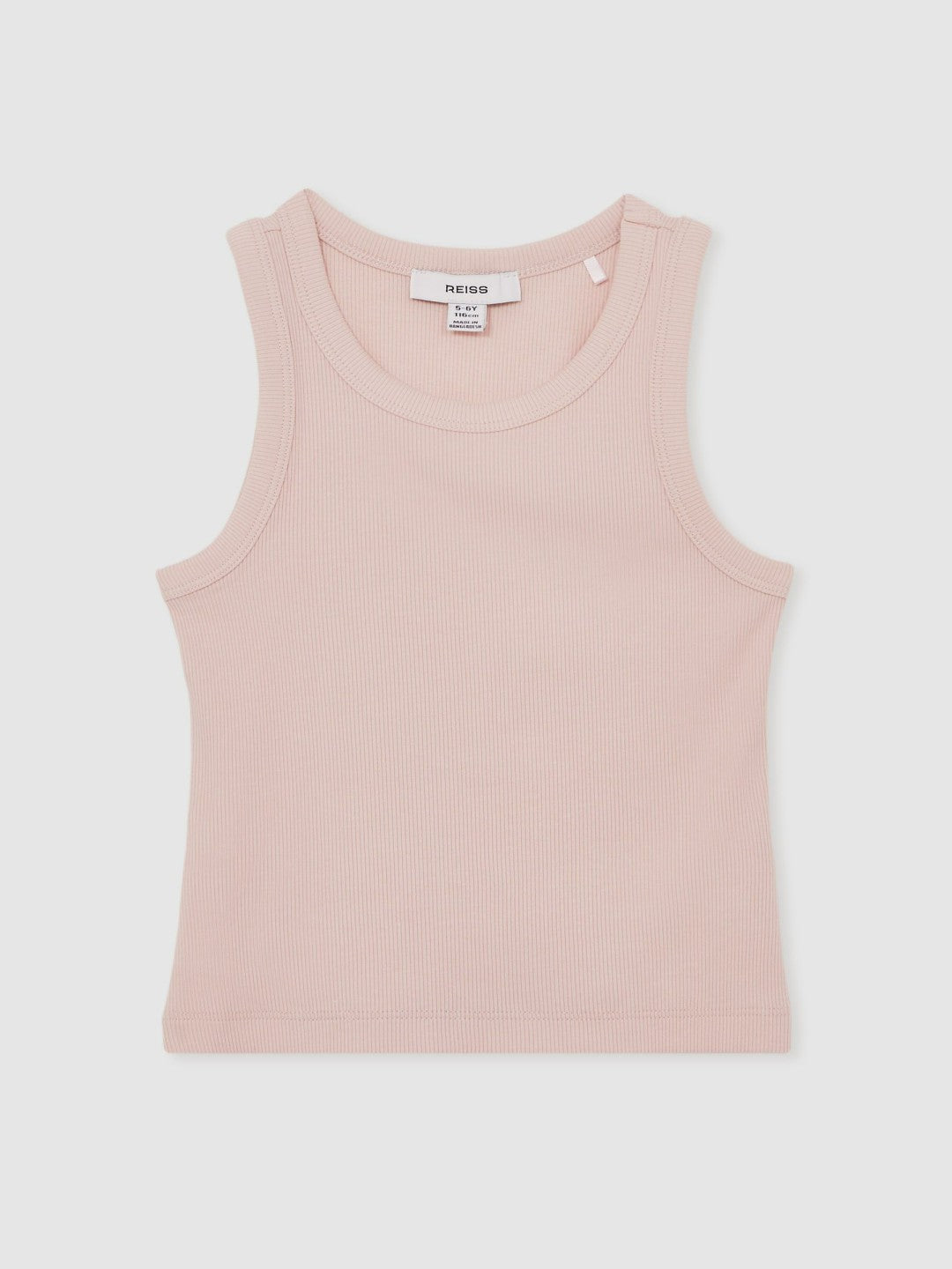 Reiss 9-13 yrs Stretch-Cotton Ribbed Vest in Pink
