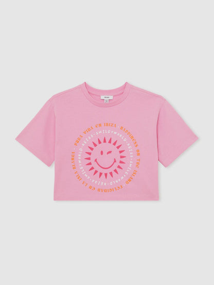 Reiss 4-9 yrs SmileyWorld | Sun-Print T-Shirt in Pink