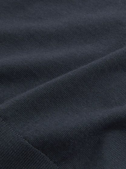 Reiss Merino Wool Drawstring Hoodie in Midnight Navy