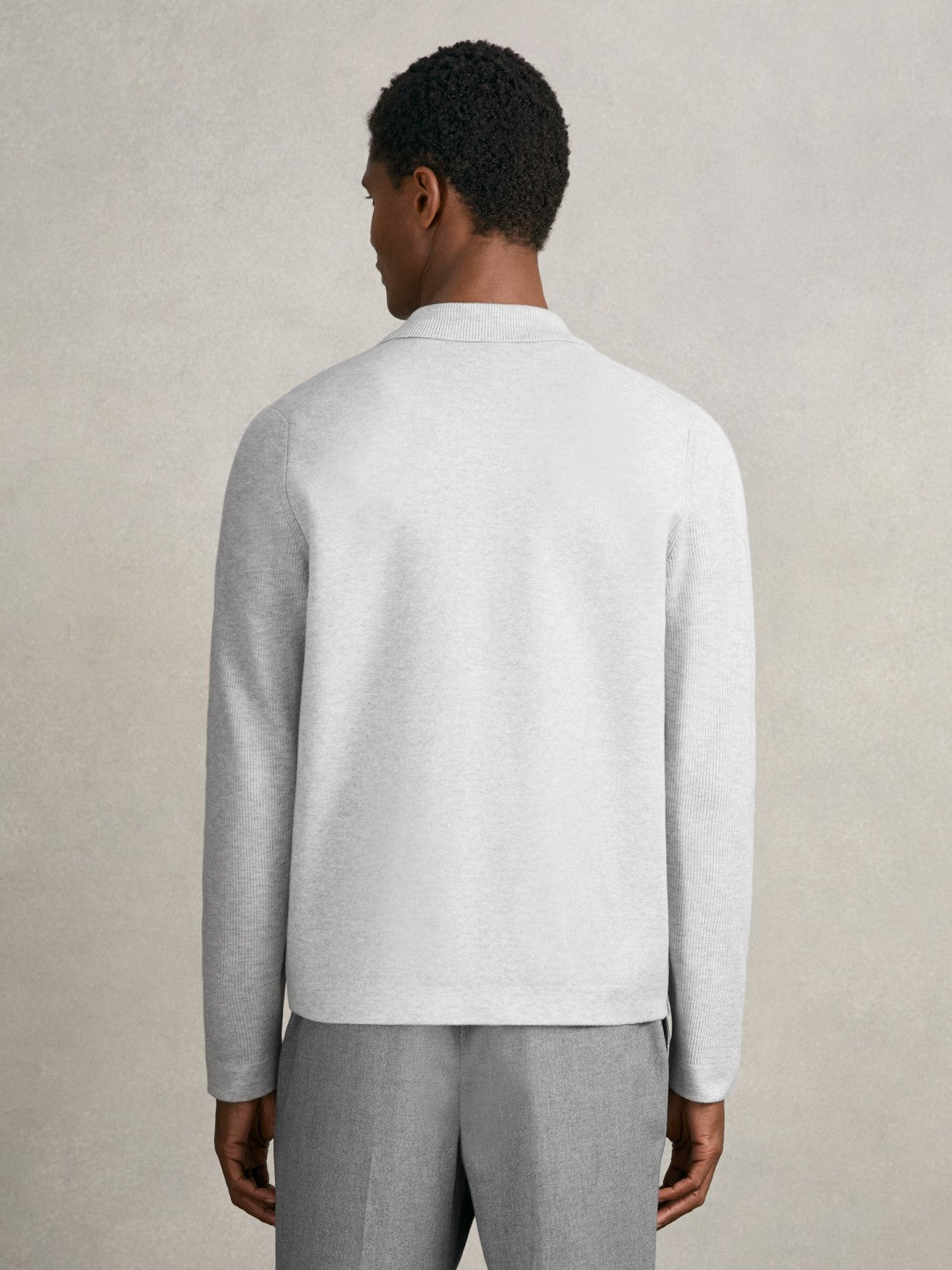 Reiss Four-Pocket Zip-Through Cardigan in Soft Grey
