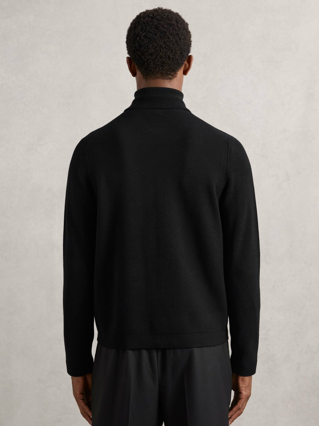 Reiss Four-Pocket Zip-Through Cardigan in Black