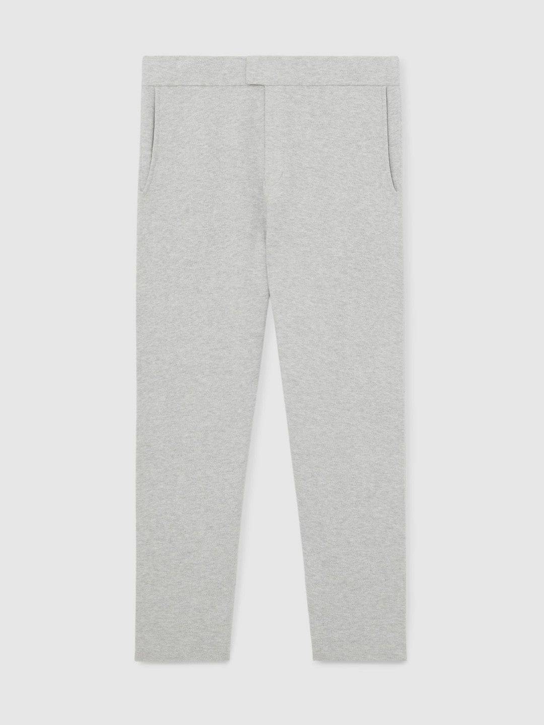 Reiss Tapered Knitted Trousers in Soft Grey