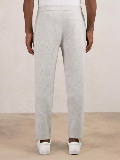 Reiss Tapered Knitted Trousers in Soft Grey