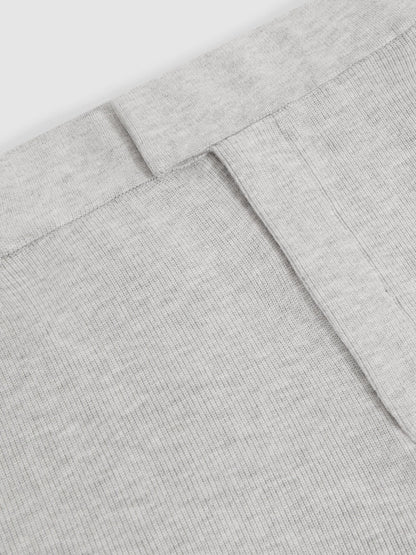 Reiss Tapered Knitted Trousers in Soft Grey