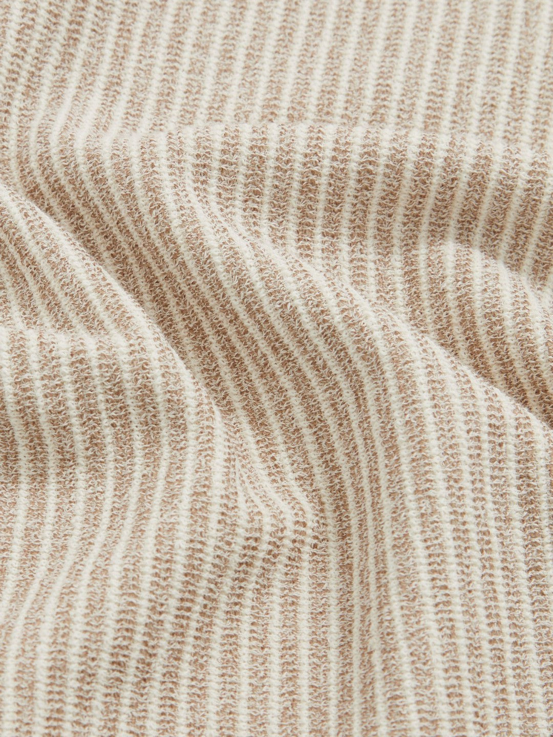 Reiss Cotton-Blend Stripe Polo Shirt in Ecru/Taupe Brown