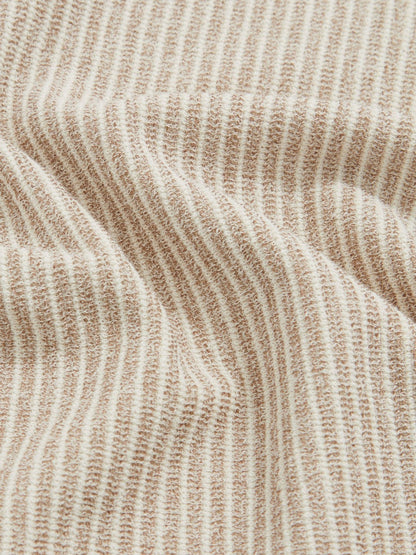 Reiss Cotton-Blend Stripe Polo Shirt in Ecru/Taupe Brown