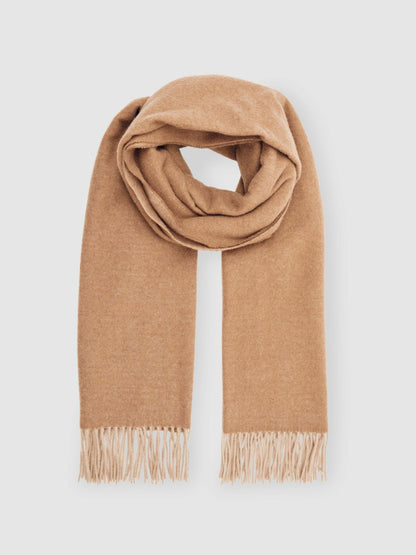 Reiss Wool-Cashmere Scarf in Taupe