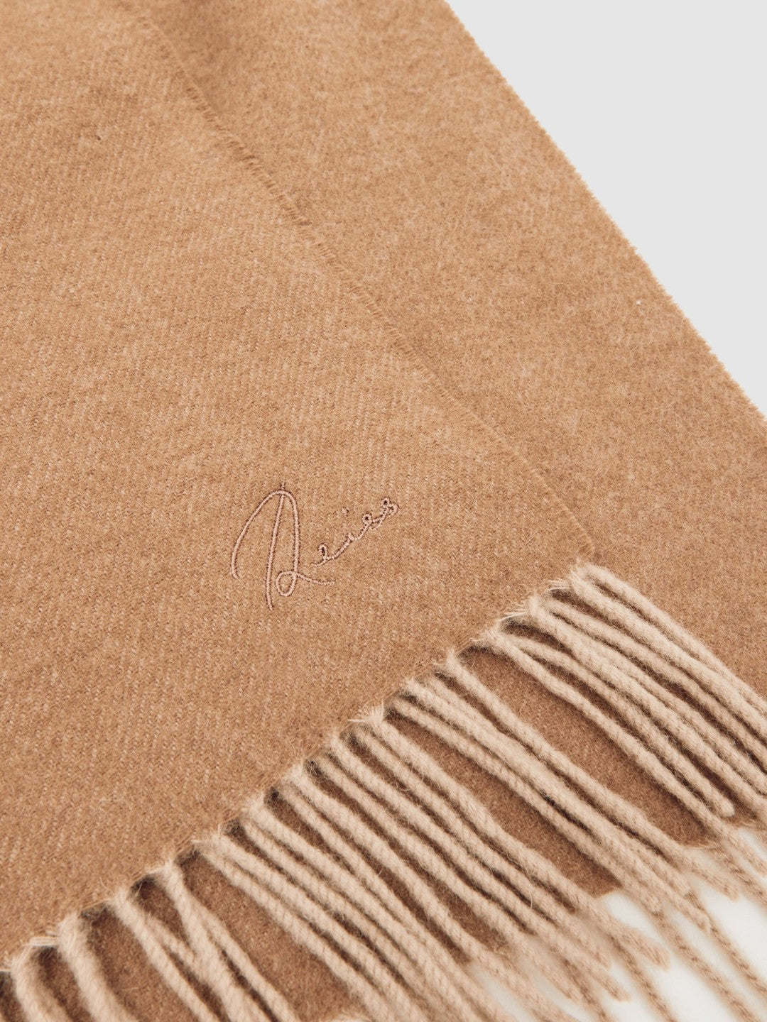 Reiss Wool-Cashmere Scarf in Taupe