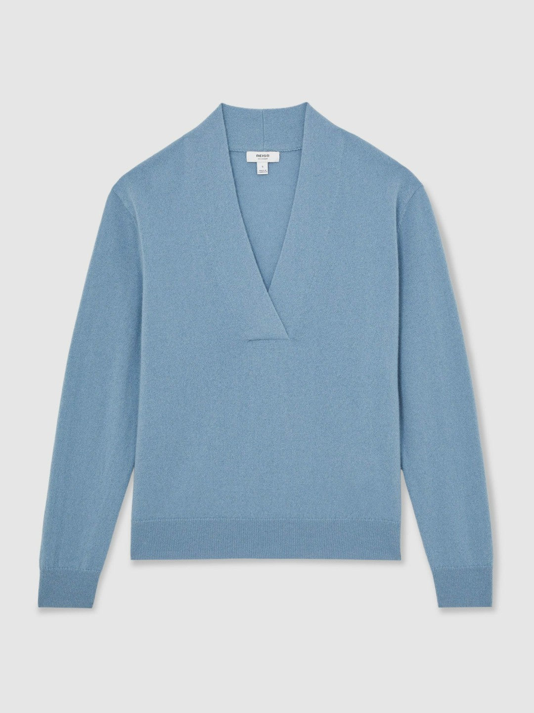 Reiss Cashmere V-Neck Jumper in Blue