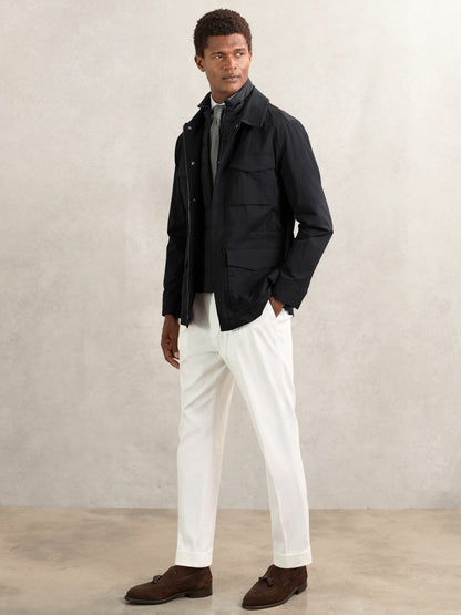 Reiss Removable-Gilet Safari Jacket in Navy