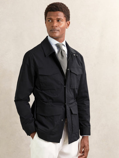 Reiss Removable-Gilet Safari Jacket in Navy