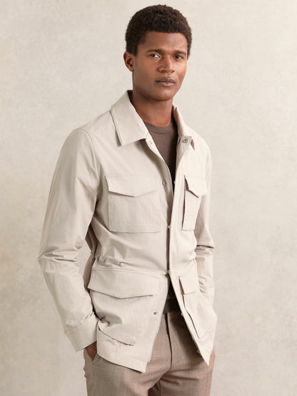 Reiss Removable-Gilet Safari Jacket in Stone