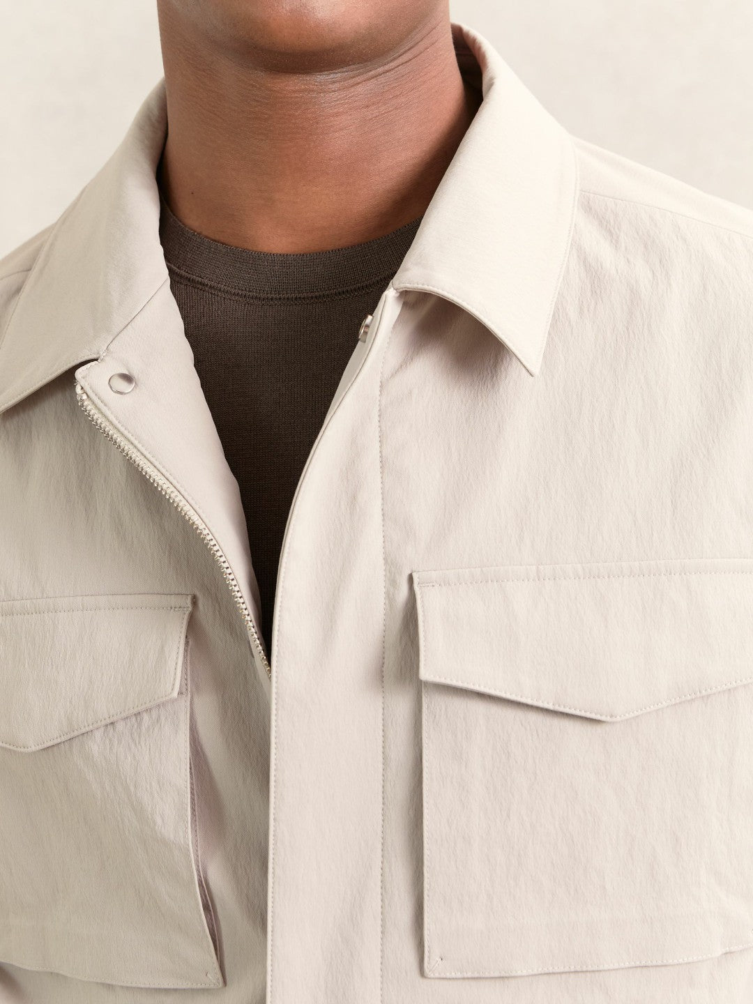 Reiss Removable-Gilet Safari Jacket in Stone