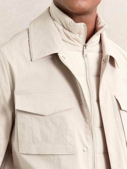 Reiss Removable-Gilet Safari Jacket in Stone