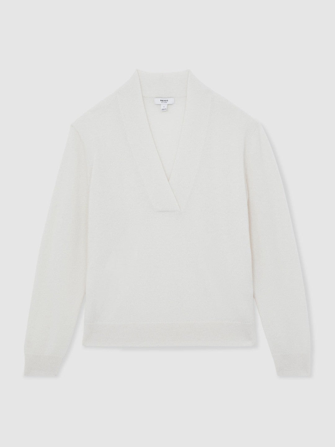 Reiss Cashmere V-Neck Jumper in Cream