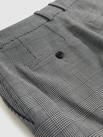 Reiss Check Slim-Fit Suit Trousers in Grey