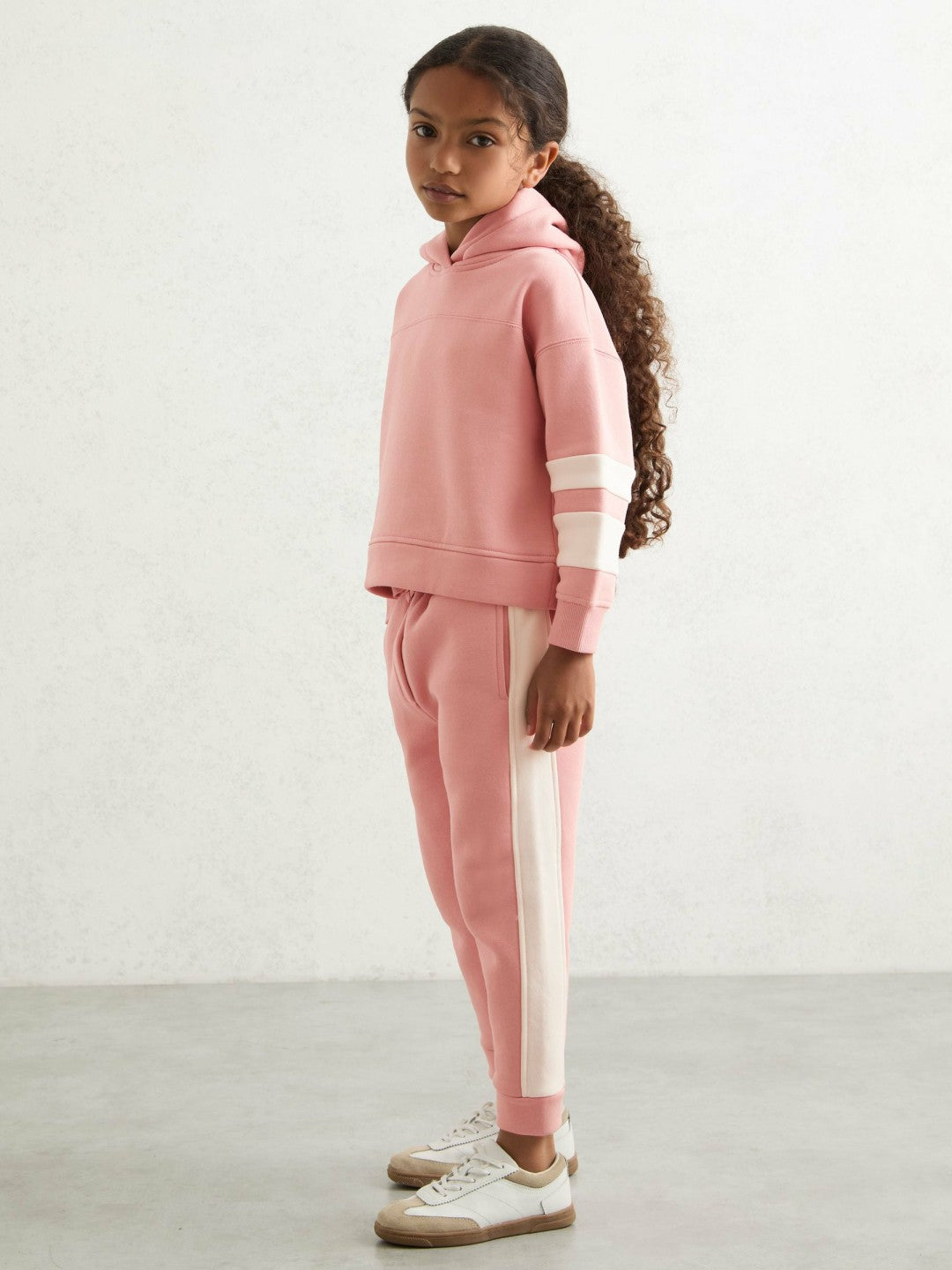 Reiss Cotton-Blend Joggers and Hoodie Set in Rose