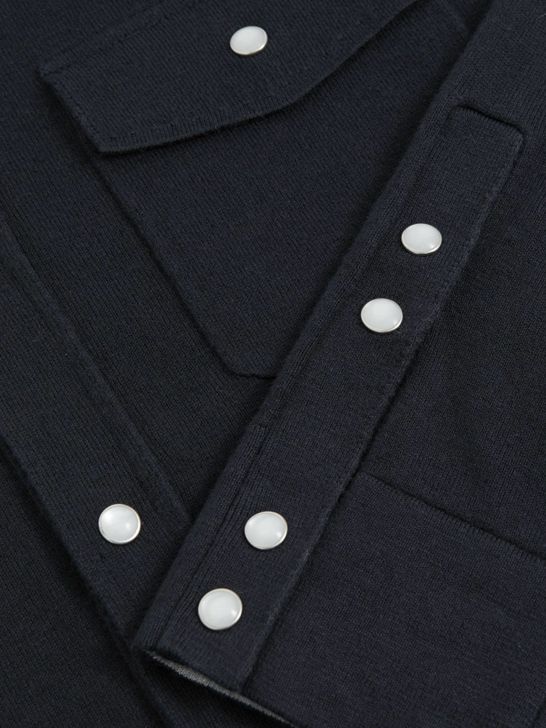 Reiss Cotton-Cashmere Western Knitted Shirt in Navy