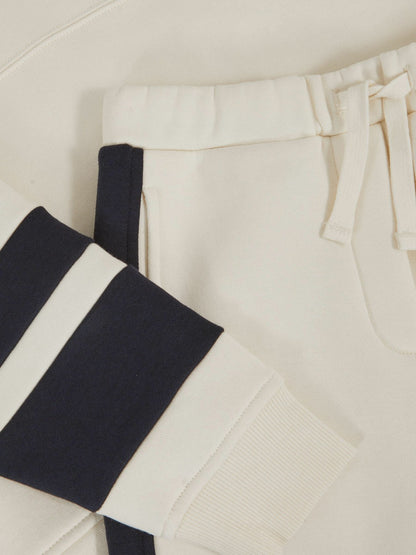 Reiss Cotton-Blend Joggers and Hoodie Set in Ecru