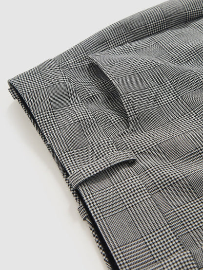Reiss Petite Check Flared Suit Trousers in Grey